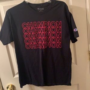 Champion graphic T-shirt. Medium black & Red